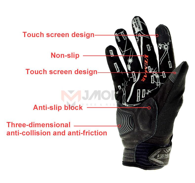 Men's Full Finger Touchscreen Riding Gloves With Skull Design For Motorcycle Motocross Dirt Bike Road Bike Mountain Bike Anti Slip Anti Fall Protective Gear Suitable For Climbing Skiing Cycling Outdoor Sports Lightweight Breathable Flexible Comfort For Ri