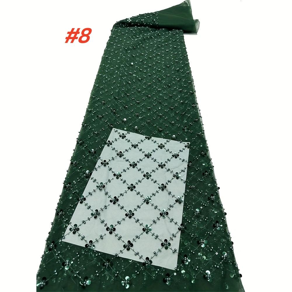 Luxury African Lace Fabric, High-Quality French Mesh Embroidery Beaded, Elegant Lace Trim, Perfect for Wedding Evening Events, Elegant Design