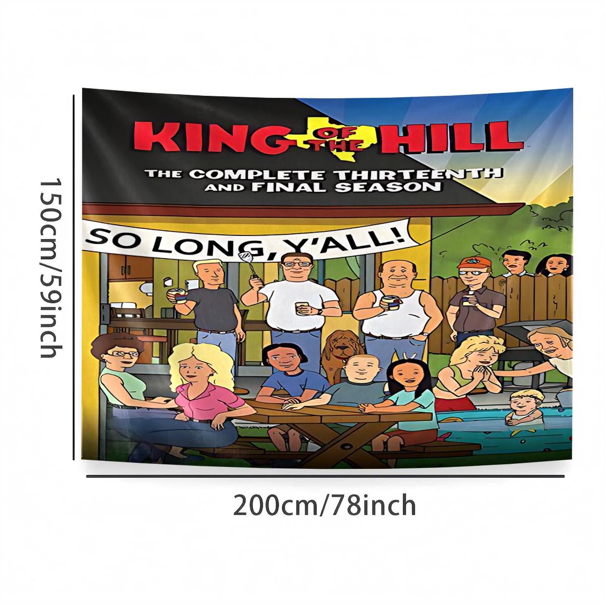 King of the Hill design  Tapestry, Exquisite Patterns, Soft Fabrics, Perfect for Sofa or Bed Decoration, Comfortable Home Decoration, Bohemian Home Decoration