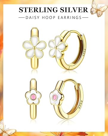 3 Pairs Small 14K Gold Plated Hoop Earrings for Women Trendy Hypoallergenic Silver Earring Stacks Huggie Hoops Earring Sets for Multiple Piercing Chunky Double Hoop Jewelry Lightweight