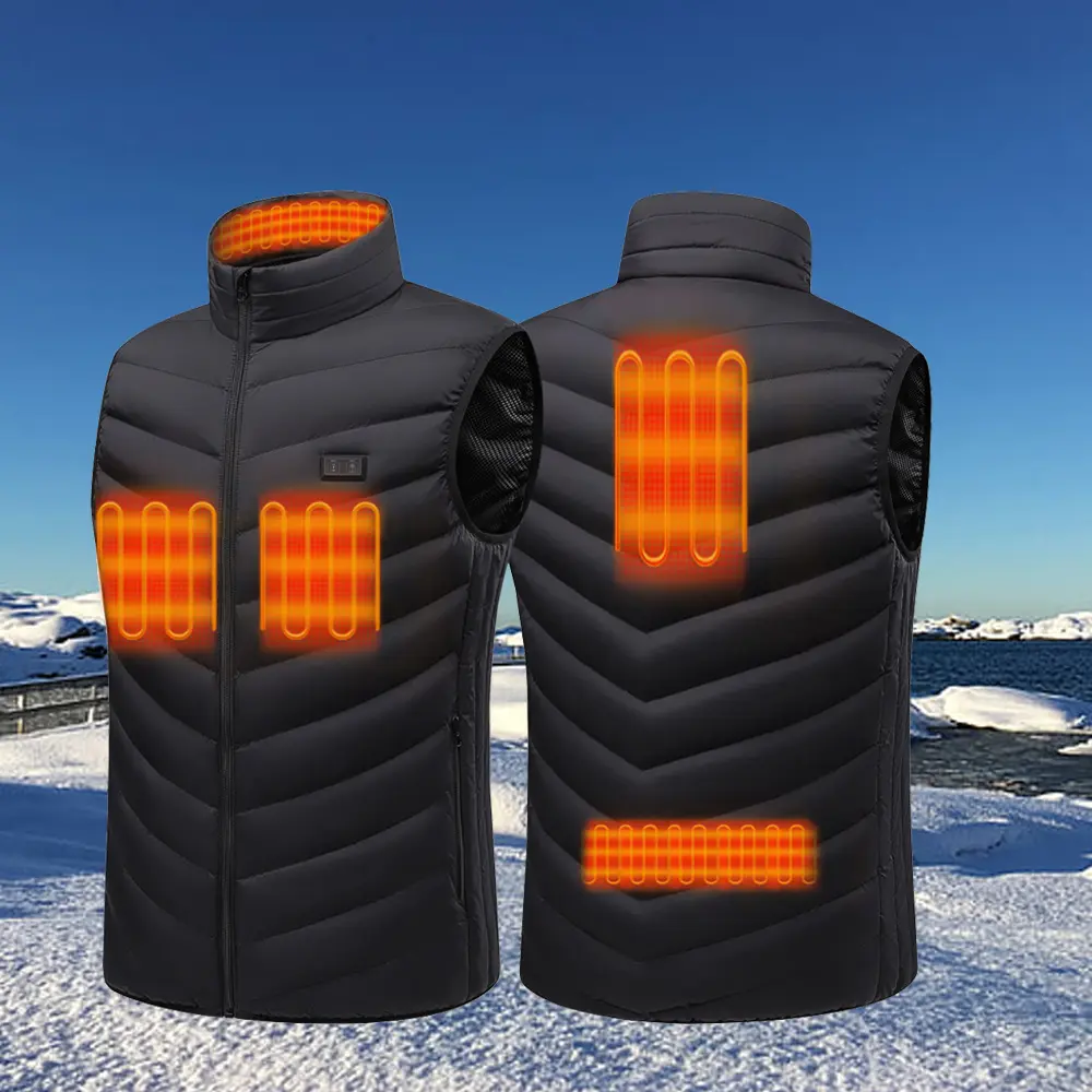 Men’s Heated Thermal Waistcoat - Menswear Carbon Fiber USB Electric Heating Sports Gilet for Winter Hiking, Camping (Battery Optional), Activewear, Sleeveless