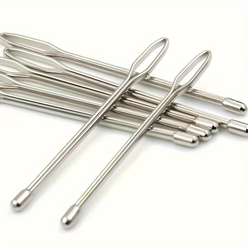 5pcs Stainless Steel Drawstring Threader Set, Easy Needle Replacement Tool with Dual Opening and Single Closing Ends for Hoodies, Jackets, Swim Trunks, Sweatpants, Shorts Sewing Tools