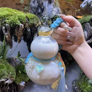 {YY30} 500ml Glass Gourd Bottle Fruit Wine Packaging Chinese Medicine Milk Tea Bottle Cold Brew Bottle