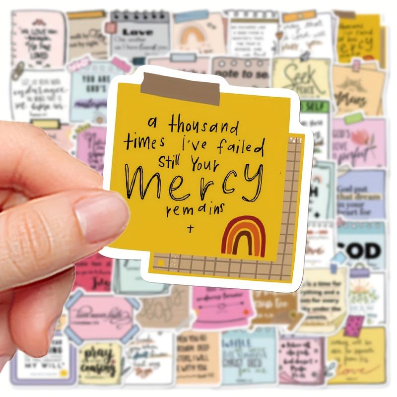 50 Bible-Inspired Sticky Notes, Waterproof Durable Decorative Stickers for Laptops Notebooks Phones, Perfect Christmas Thanksgiving Gifts