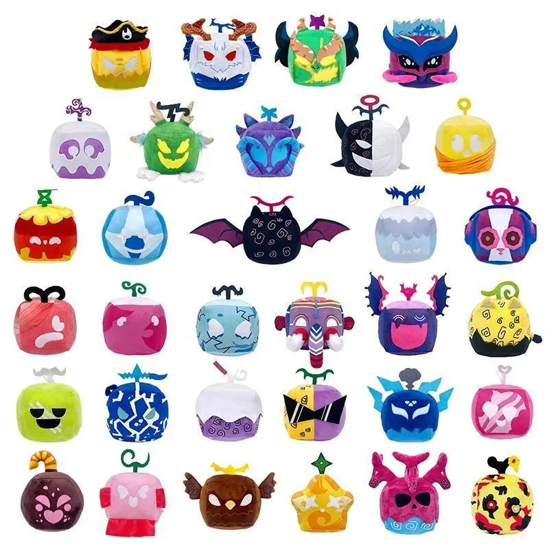 2026 hot item 15cm Blox Fruits Plush Toys Anime Bloxfruits Devil Fruit Leopard Pattern Box Plush Pillow Soft Stuffed Toy Doll Children Gifts Popular toys