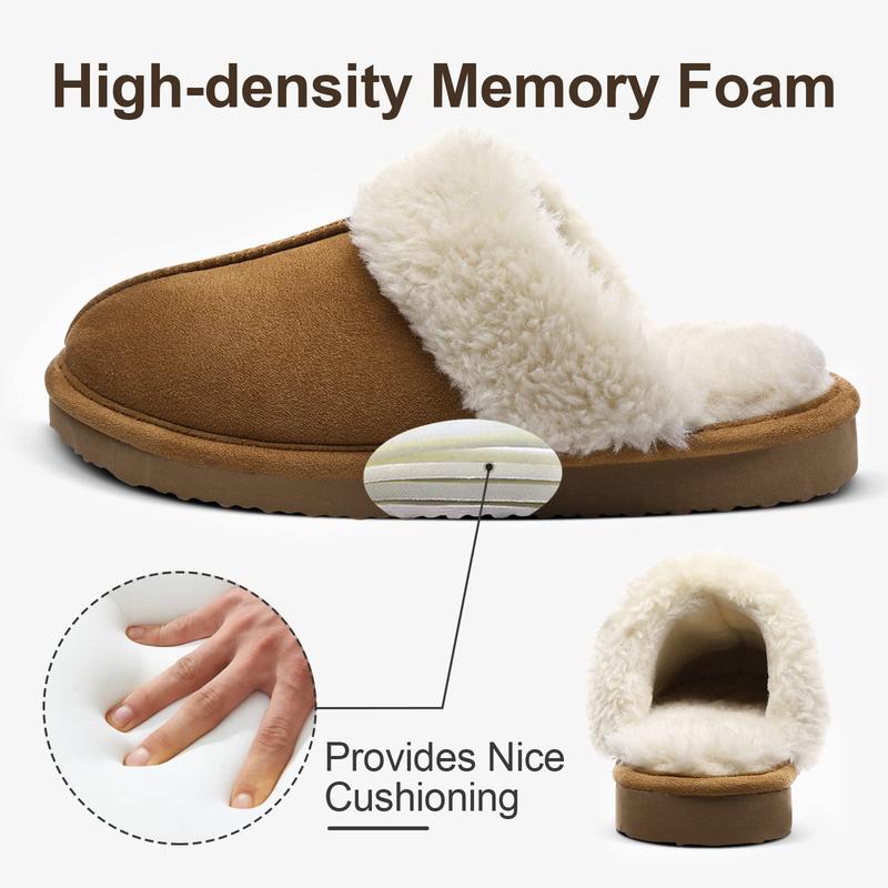 KIDMI Women's Fuzzy Slippers Memory Foam Slippers Waterproof upper Autumn Winter House Shoes Indoor and Outdoor Slippers Trendy Fluffy Bedroom Slides Plaform Short Plush Slippers Warm Walking Shoes