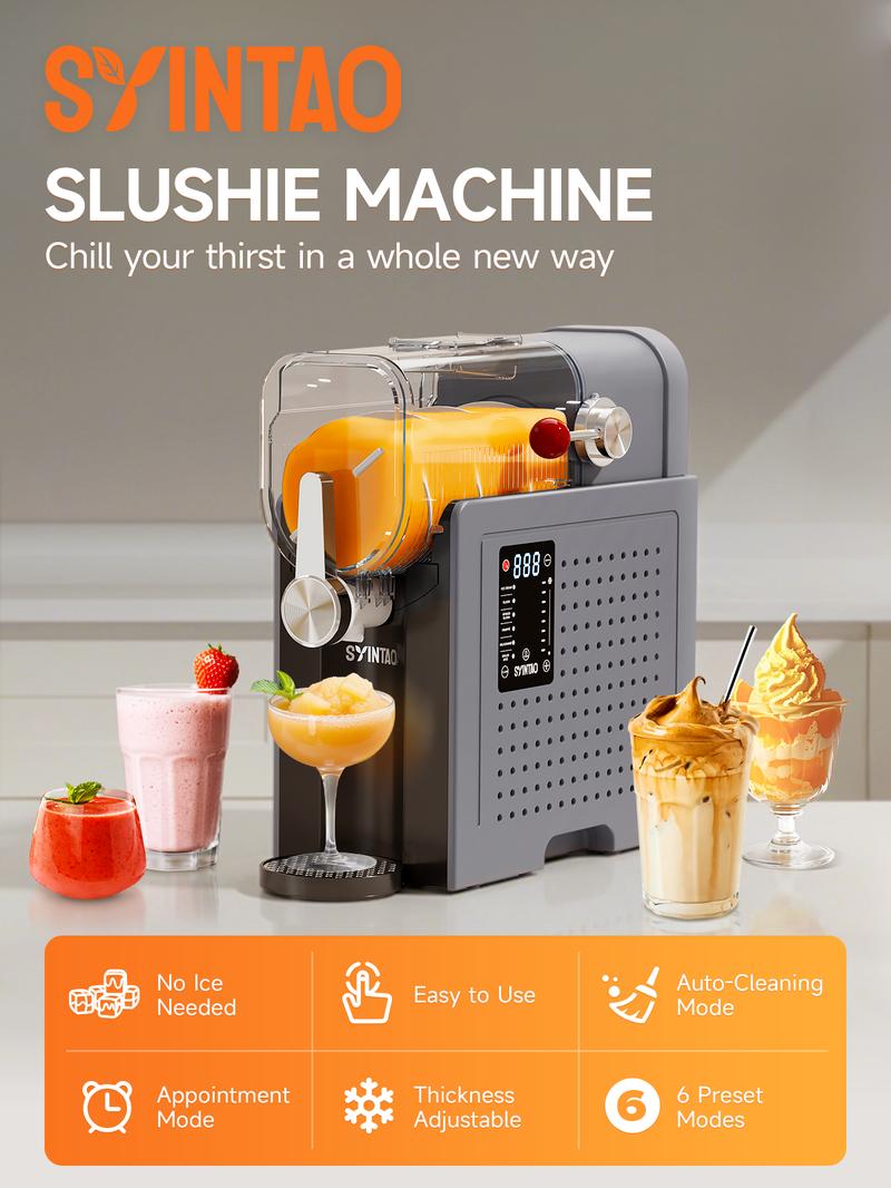 SYINTAO Slushie Machine Valentine’s Gift — Make slush, margaritas, cocktails, frappés & milkshakes with no ice needed. Auto-cleaning & multi-function options included. Ideal for couples’ date night, parties & family gatherings.