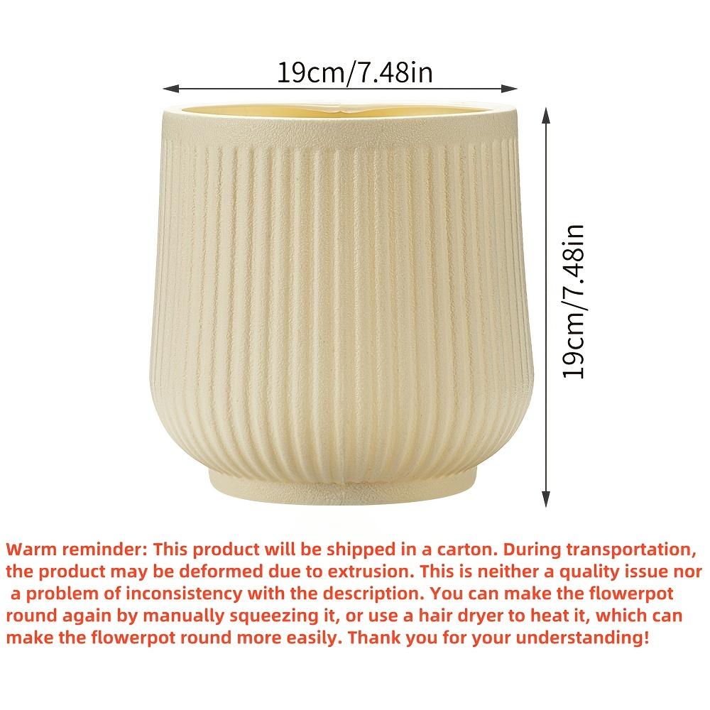 2 classic Roman striped plastic flowerpots-medium lightweight and durable indoor/outdoor flowerpots with metal-plated surface and circular design, suitable for succulents, cacti, Halloween and Christmas decorations, Modern Plant Pot, Planter Pots