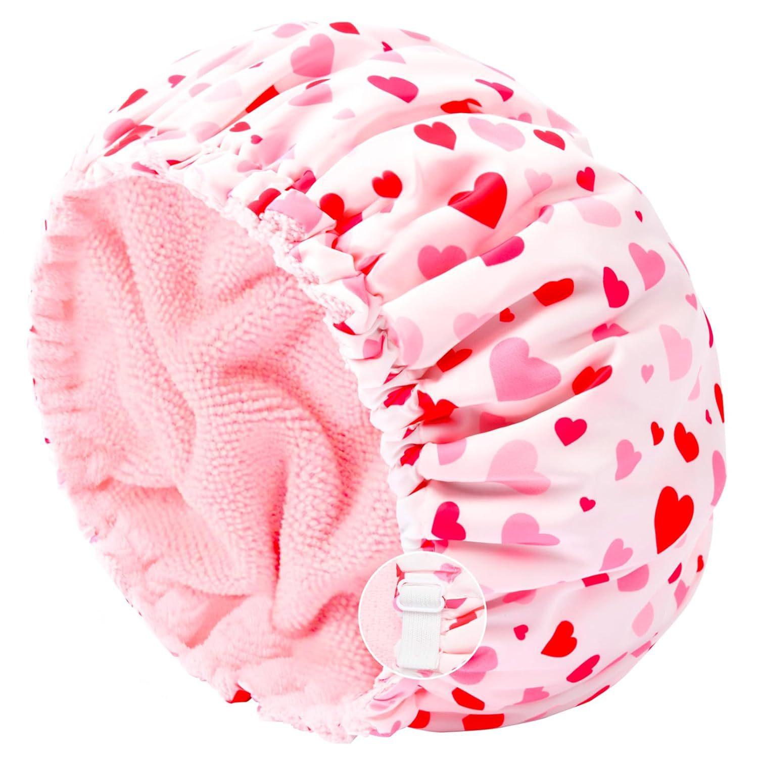 Adjustable Loop Bath Cap Waterproof Polyester Shower Cap Absorbent Microfiber Three-In-One Dry Hair Hat Bathroom Accessory