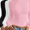 【Black Friday】Women's Solid Long-Sleeve Lounge Tops, Casual Comfy Knit Fabric Round Neck Top for All Seasons Daily Wear