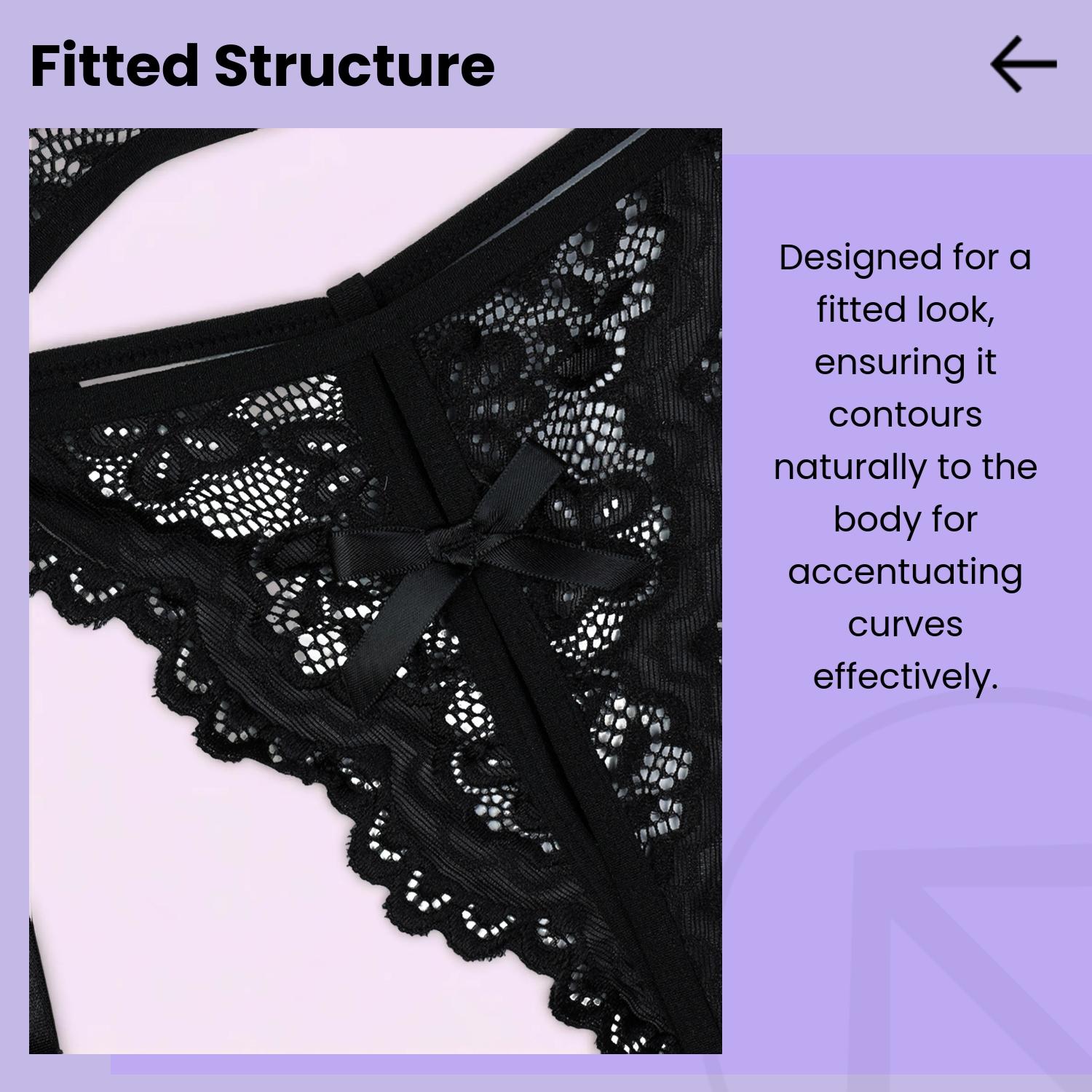 Women's Sexy Fitted Lace Sheer Push-Up Lingerie Set, Suitable for All Seasons, Gift Idea