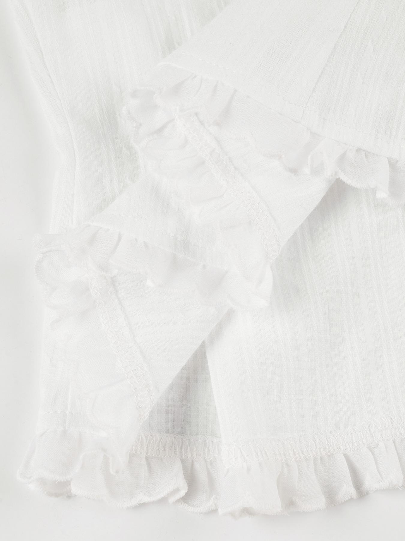 Women's Lace Trim Collar Short Sleeve Shirt Blouse, Summer Simple Button-Up Top, Elegant Casual Wear, Perfect for Daily