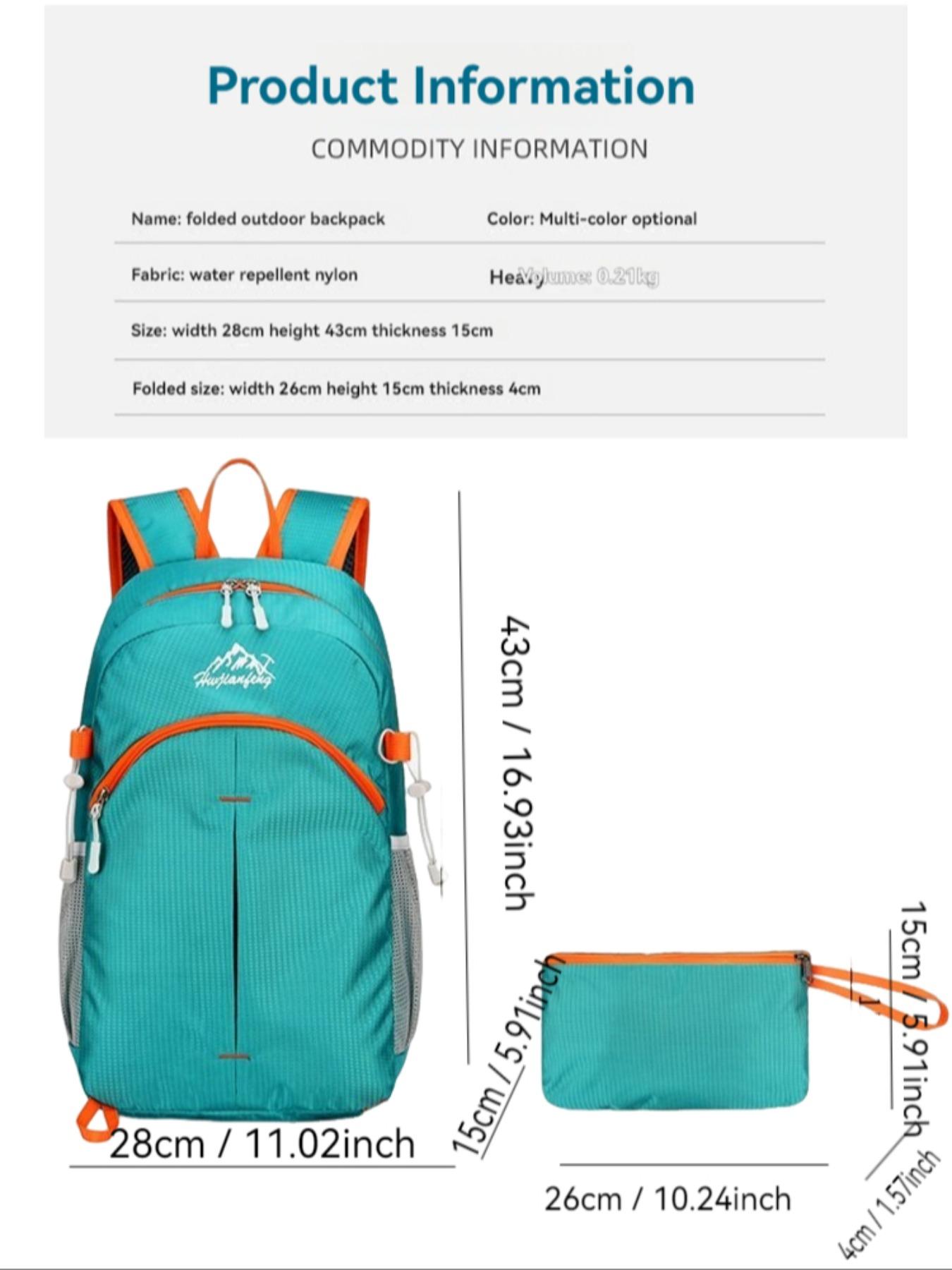 Outdoor Lightweight Foldable Backpack, Unisex Waterproof Durable Hiking Shoulder Bag, Portable Travel Camping Daily Use Bag
