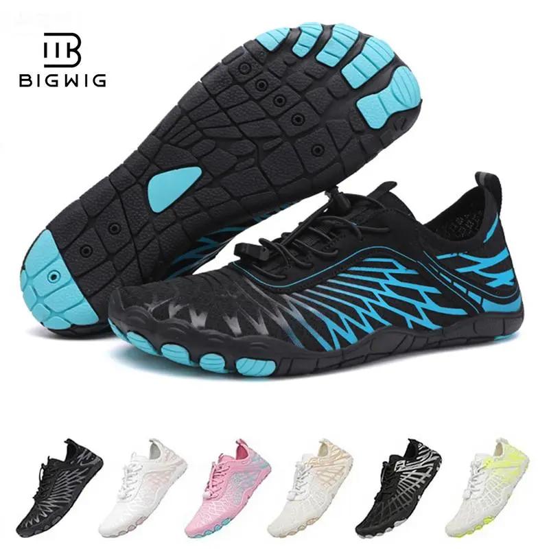 Unisex Water Shoes, Breathable Mesh Fabric Barefoot Sneakers for Trail Running & Hiking, Wide Toe Box with Non-Slip Sole, Barefoot Watershoe Men's Water Shoes, Women's Shoes