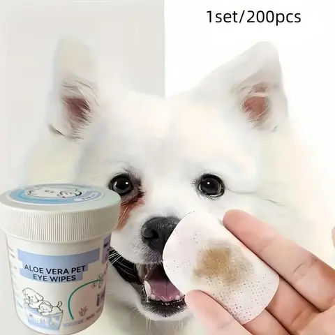 Pet Eye Care Wipes, 200pcs/set Pet Eye Cleaning Wipes, Gentle Pet Eye Cleaning Pads, Eye Care Product for Dogs & Cats, Grooming Products, Dog & Cat Grooming Supplies