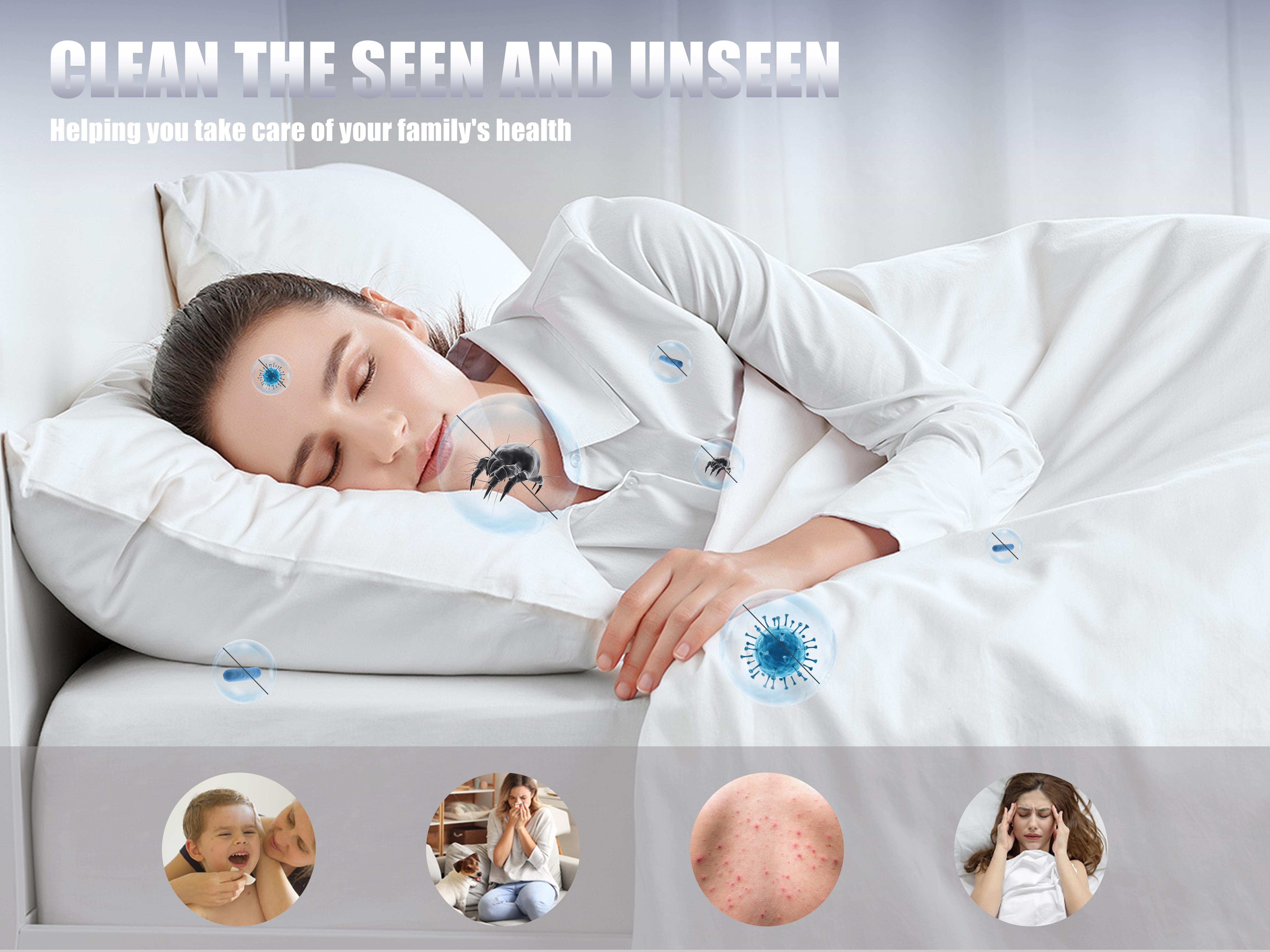 Teant Mattress Vacuum Cleaner for Dust Mites Removal, Bed Vacuum with UV-C Light & 149℉ Hot Air & Aroma Tablet & LED Display, Hyper Helix Motor&16Kpa Powerful Suction Double-Cup Handheld Vacuum Cleaner With HEPA Filter for Bed Couch Sofa Teant Mattress Vacuum Cleaner for Dust Mites Removal, Bed Vacuum with UV-C Light & 149℉ Hot Air & Aroma Tablet & LED Display, Hyper Helix Motor&16Kpa Powerful Suction Double-Cup Handheld Vacuum Cleaner With HEPA Filter for Bed Couch Sofa