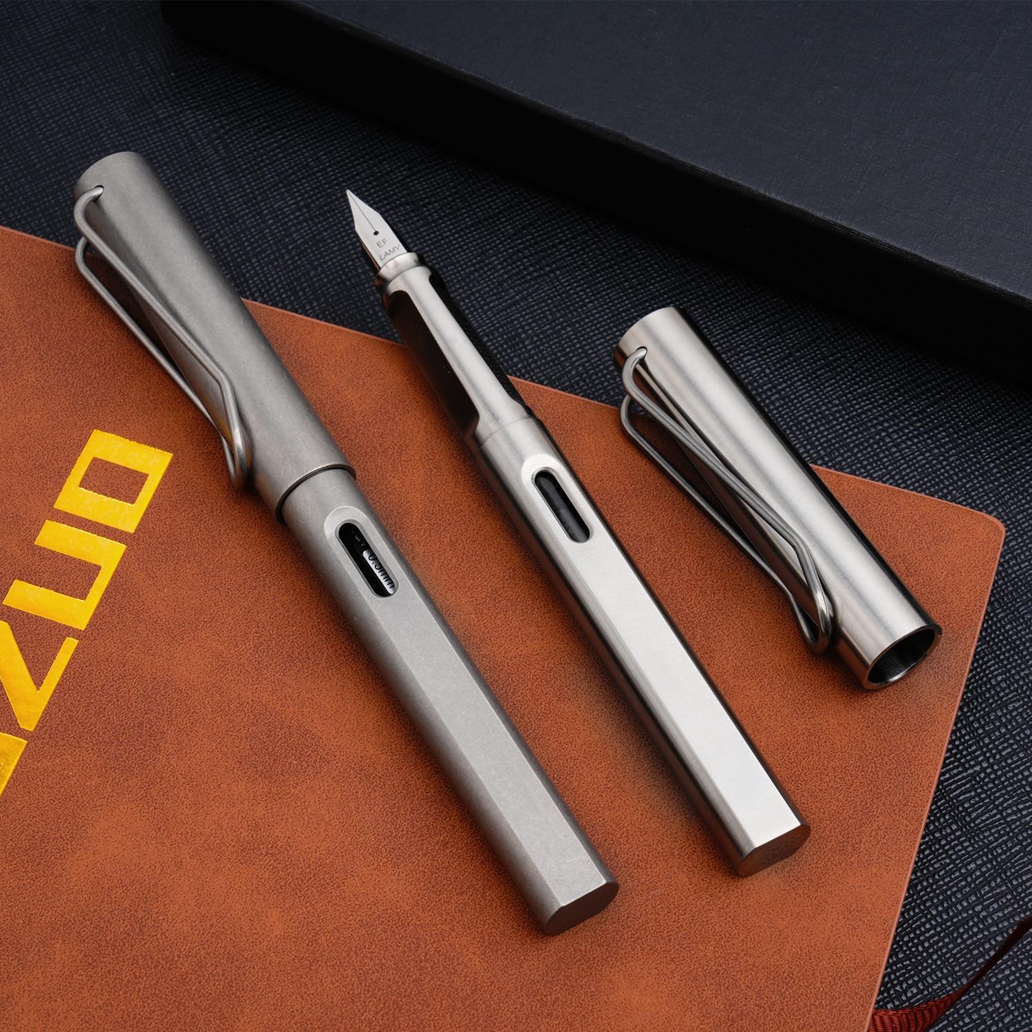 Titanium 2 in 1 Pen Set, Office Supplies with Medium Point and Replaceable Ink Refills, Essential Writing Tools for Home and Office, College Student Pen