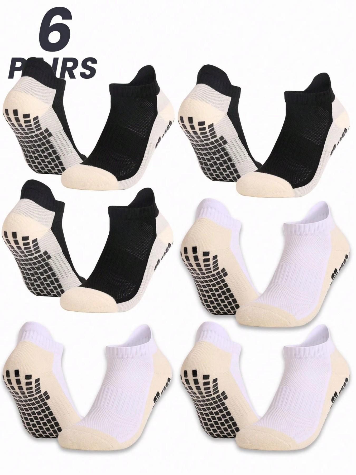 Men's Sporty Colorblock Socks, Anti-Slip Silicone Dots, Breathable Mesh, Sweat-Wicking, Soft and Comfortable, All-Season Football Training Socks