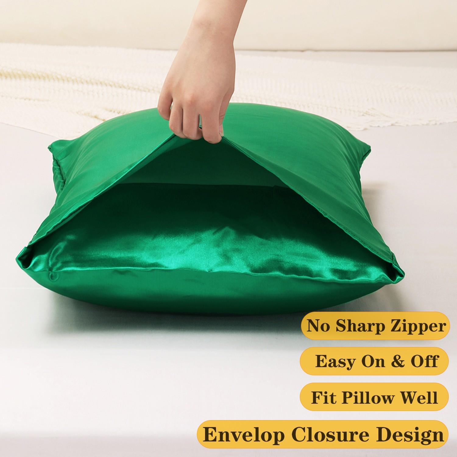 Luxury Satin Pillowcase for Hair & Skin, Cooling Silky Smooth Pillow Cover, Wrinkle-Free & Breathable, All-Season Comfort for Better Sleep, Bedroom & Travel Essentials, Great Gift for Women Men Teens