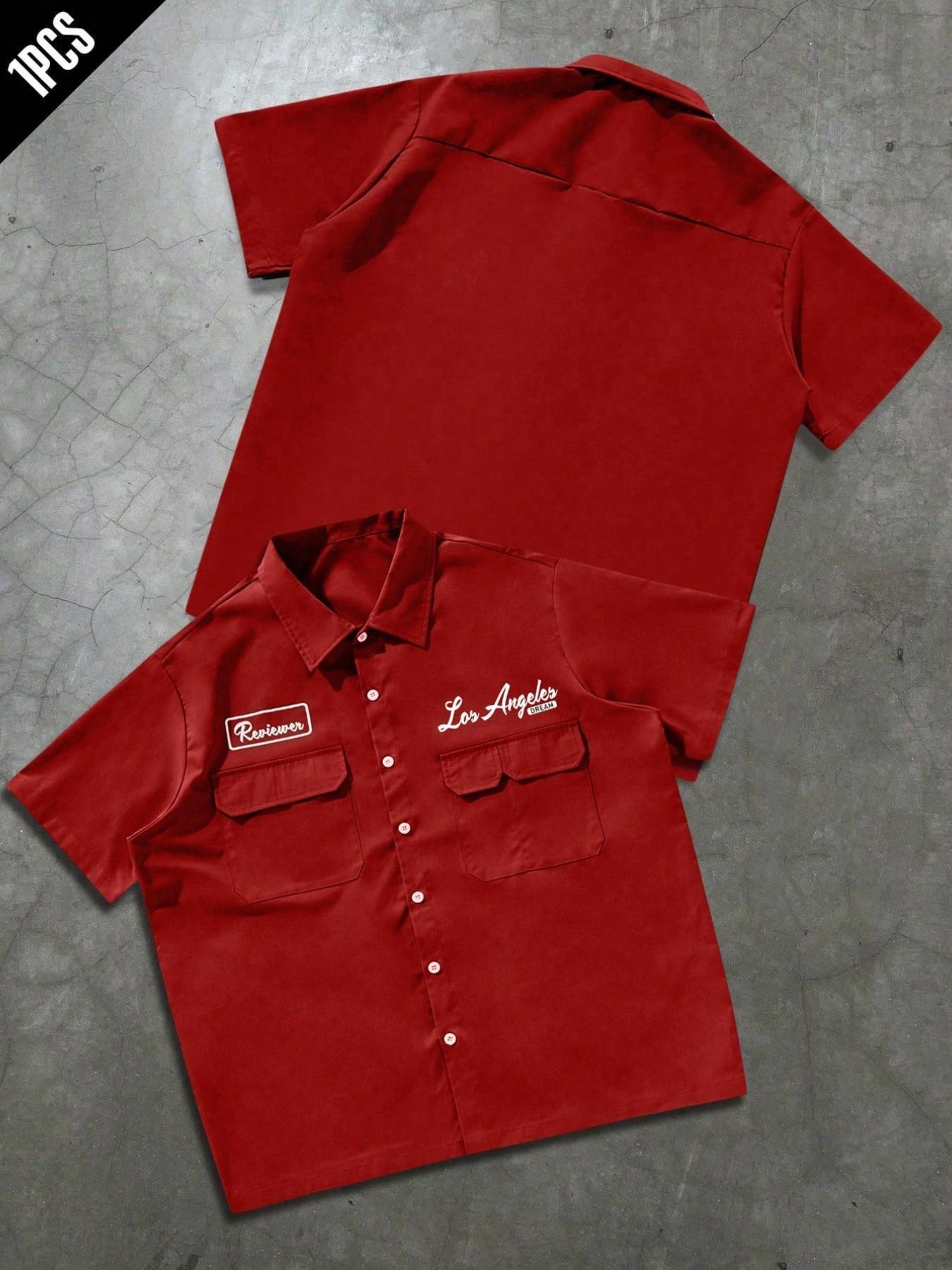 Men's Plus Size Casual Loose Fit Work Shirt, Button Front, Square Short Sleeve, Multiple Pockets, Urban Style, Perfect Gift Men's Plus Size Casual Loose Fit Work Shirt, Button Front, Square Short Sleeve, Multiple Pockets, Urban Style, Perfect Gift