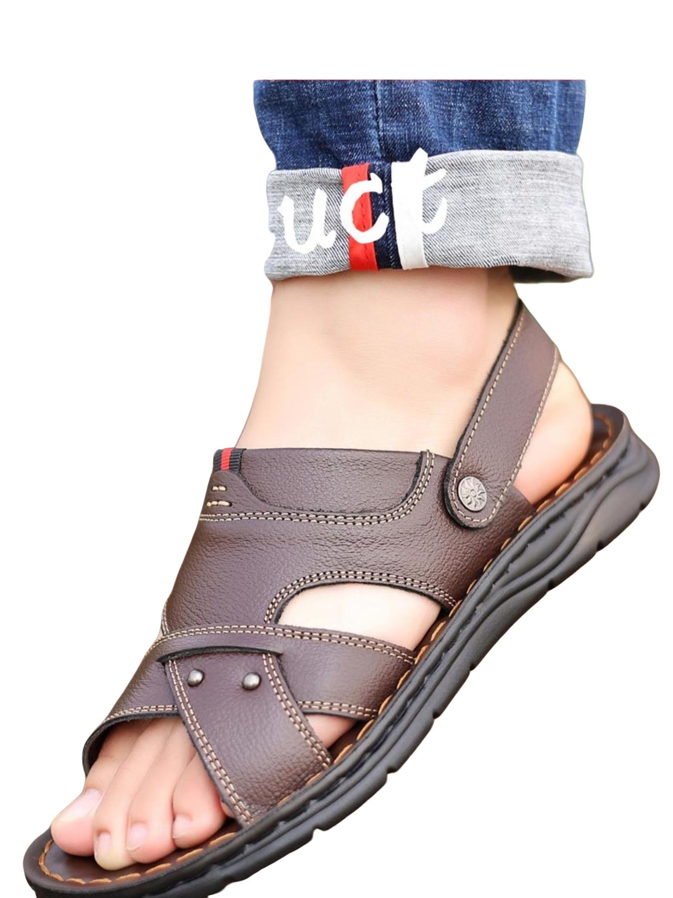 Summer Men's Casual Comfortable Sandals, Breathable Lightweight Beach Shoes, Durable Fashion Design, Anti-Slip Outdoor Hiking Shoes