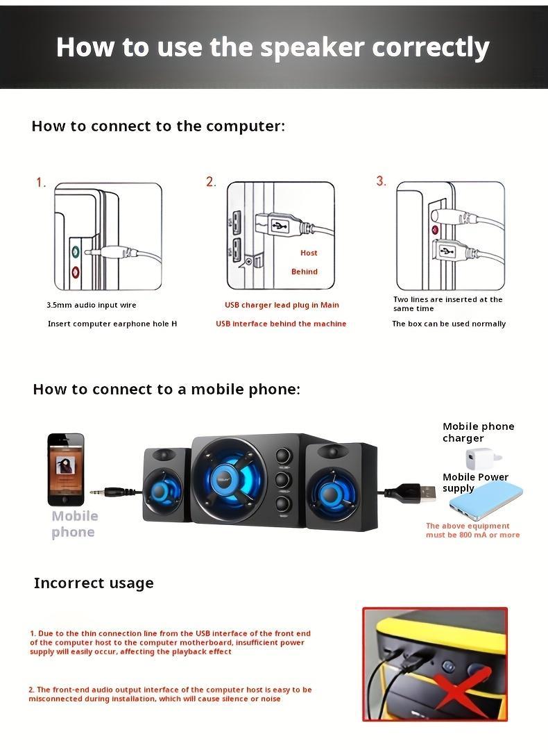 BOBO 3-Speaker Split Computer Audio System with Bass &Treble Knob Control, 3D Surround Sound, RGB Lighting USB-Powered 2.1 Stereo for Gaming/Video Desktop PCSpeakers, Modern Speaker Design, Highquality Audio BOBO 3-Speaker Split Computer Audio System with Bass &Treble Knob Control, 3D Surround Sound, RGB Lighting USB-Powered 2.1 Stereo for Gaming/Video Desktop PCSpeakers, Modern Speaker Design, Highquality Audio
