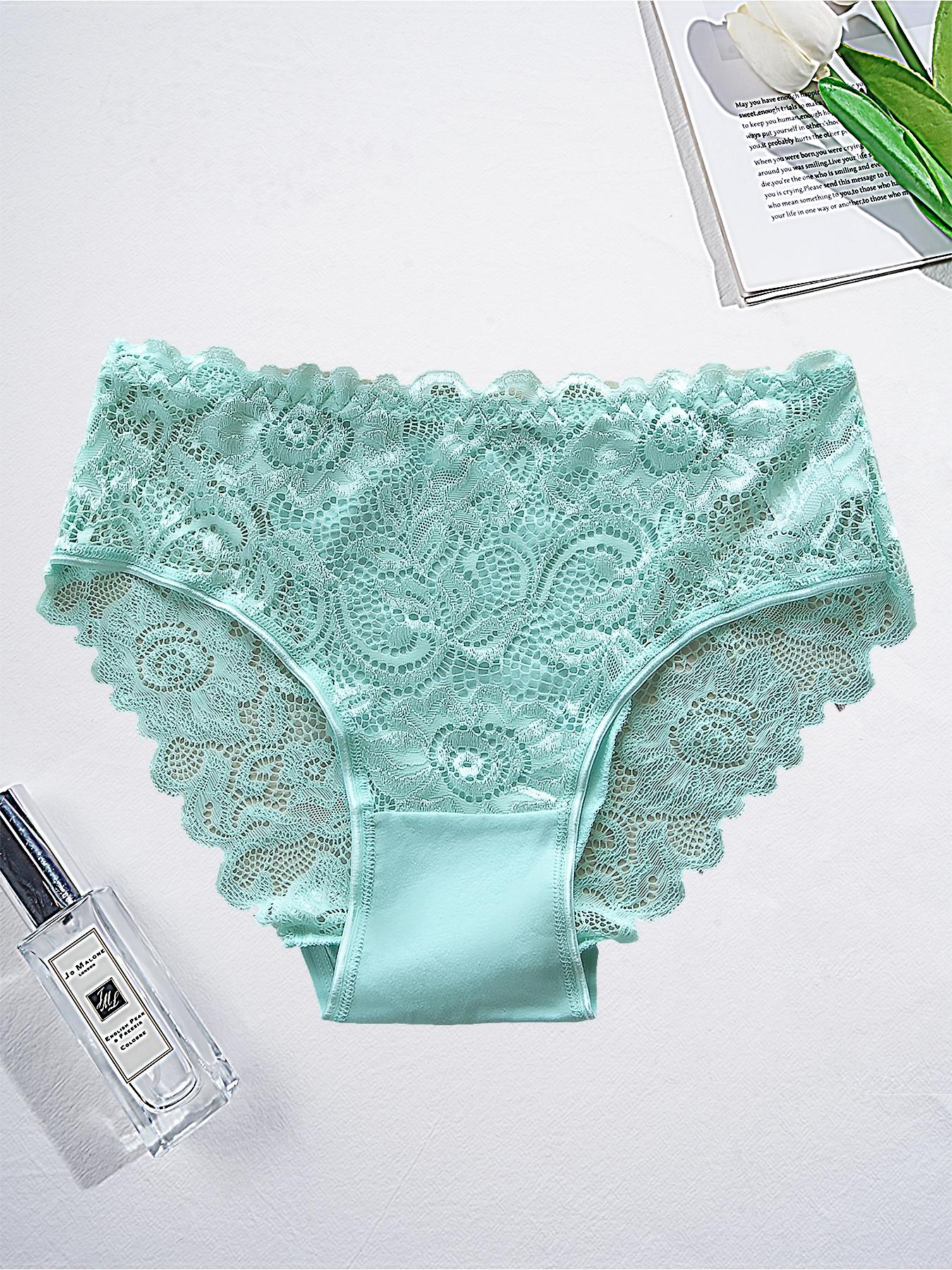 Antibacterial Gusset Plus Size 7-11 Pack Breathable Soft Lace Panties Non-Restrictive Everyday Wear Tummy Control Butt Lifting Wide Coverage Trim Lace Panty