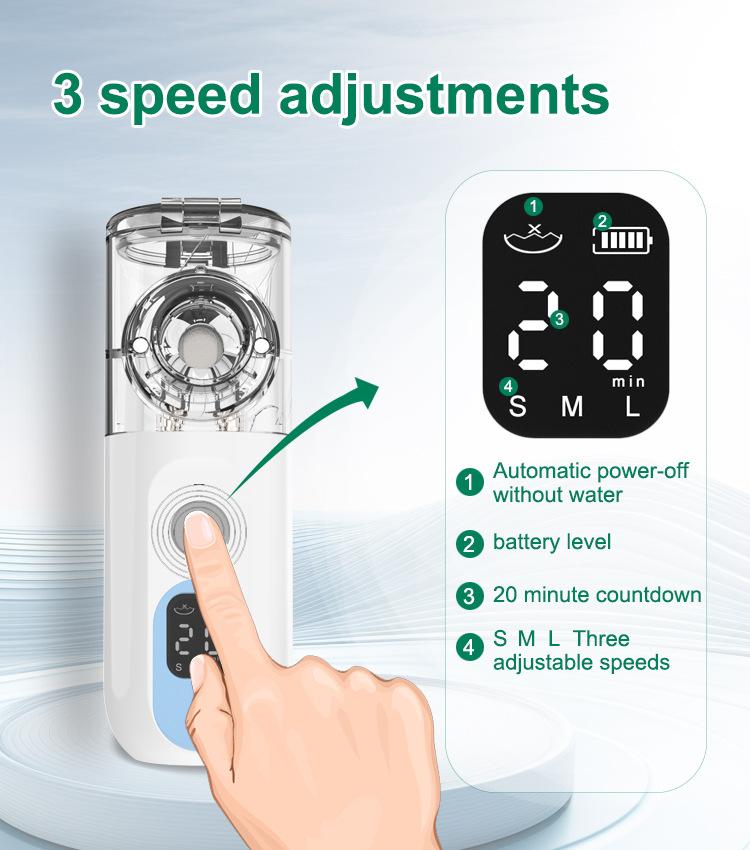 Mesh Nebulizer Portable Handheld USB Nebulizer with LED Display for On-the-Go Use and Easy Monitoring
