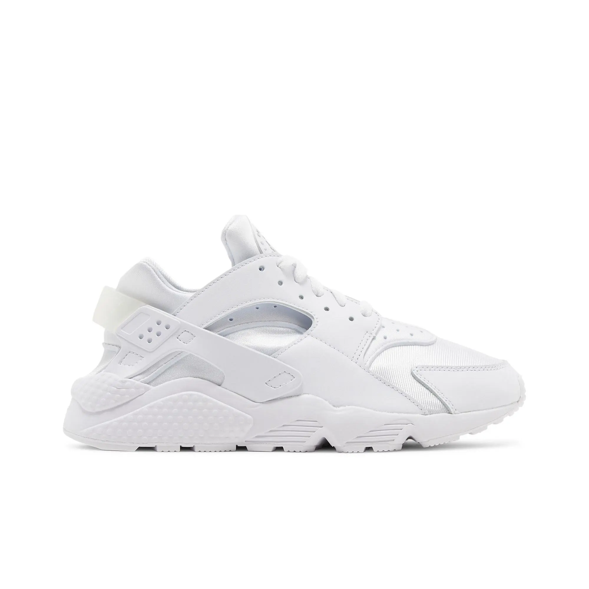 Nike Air Huarache 'Triple White' Unisex Running Shoe - White/Pure Platinum, Low Top Fit, Midfoot Strap, Synthetic Mesh, Style DD1068-102