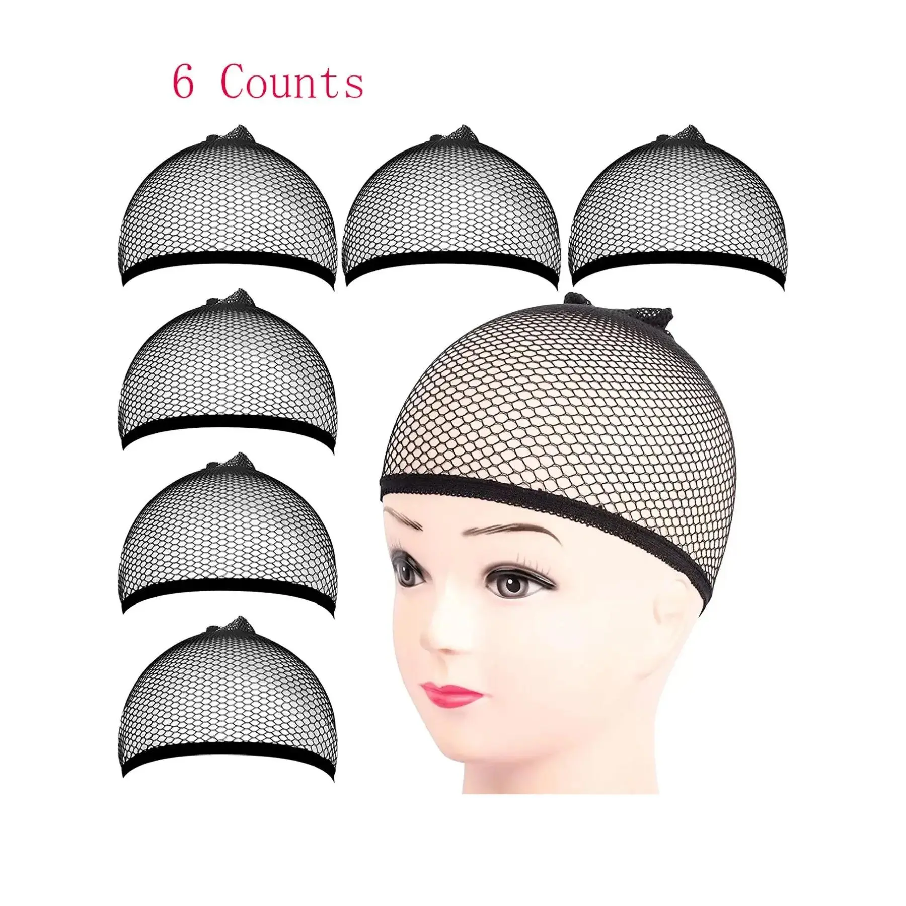 4pcs/6pcs Stretch Hair Net Set, Breathable Nylon Hairnet, Neutral Style Elastic Wig Cap, Multi-Functional Accessory for Daily Use & Fashion