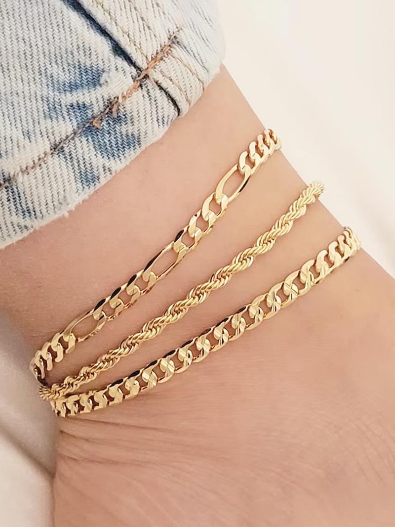 Fashion Simple Chain Anklet, Casual Versatile Foot Jewelry for Women, Elegant All-match Fashion Accessories for Daily Wear