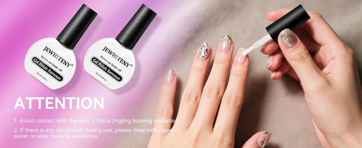 JEWHITENY New Upgraded Version 10ML Gel Nail Polish Remover 2pcs Professional Gel Remover for Nails 3-5 Minutes Gel Nail Remover Easy And Quick Remove No Need Soaking or Wrapping Gel