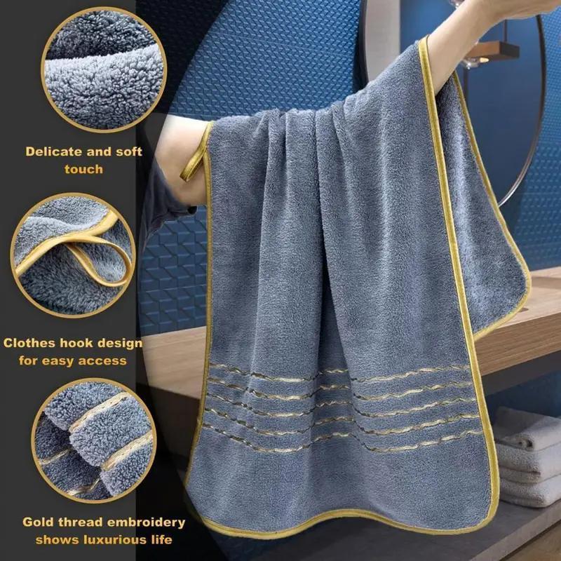 Bath Towel Set, 2 Counts/set Including 1 Count Bath Towel & 1 Count Towel, Soft Absorbent Towel for Bathroom, Gym, Party, Gift, Holiday and Hotel #TOP PICKS