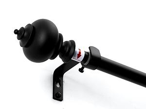 Deconovo Adjustable Heavy Duty Curtain Rod - Telescopic for Bedroom/Living Room, Easy Install (3/4" Steel, Brackets & Finials, Grommet/Tab)