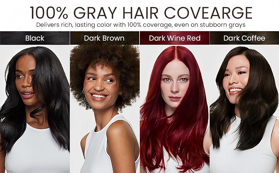 Natural Coffee Hair Dye Shampoo – 3-in-1 Herbal Formula for Men & Women, Long-Lasting Color in 10-15 Mins, Instant Color Shampoo Hair Shampoo Champu Con Tinte Para Canas, Paraben-Free & Hypoallergenic 16.9 Fl Oz