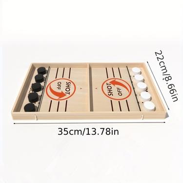 Wooden Tabletop Hockey Game Set, Fast-Paced Indoor Outdoor Ice Hockey Board Game, Family Fun Game, Ideal Gift for Christmas Halloween Birthdays, Strategy Board Games, Board Games Night, Board Game Prop