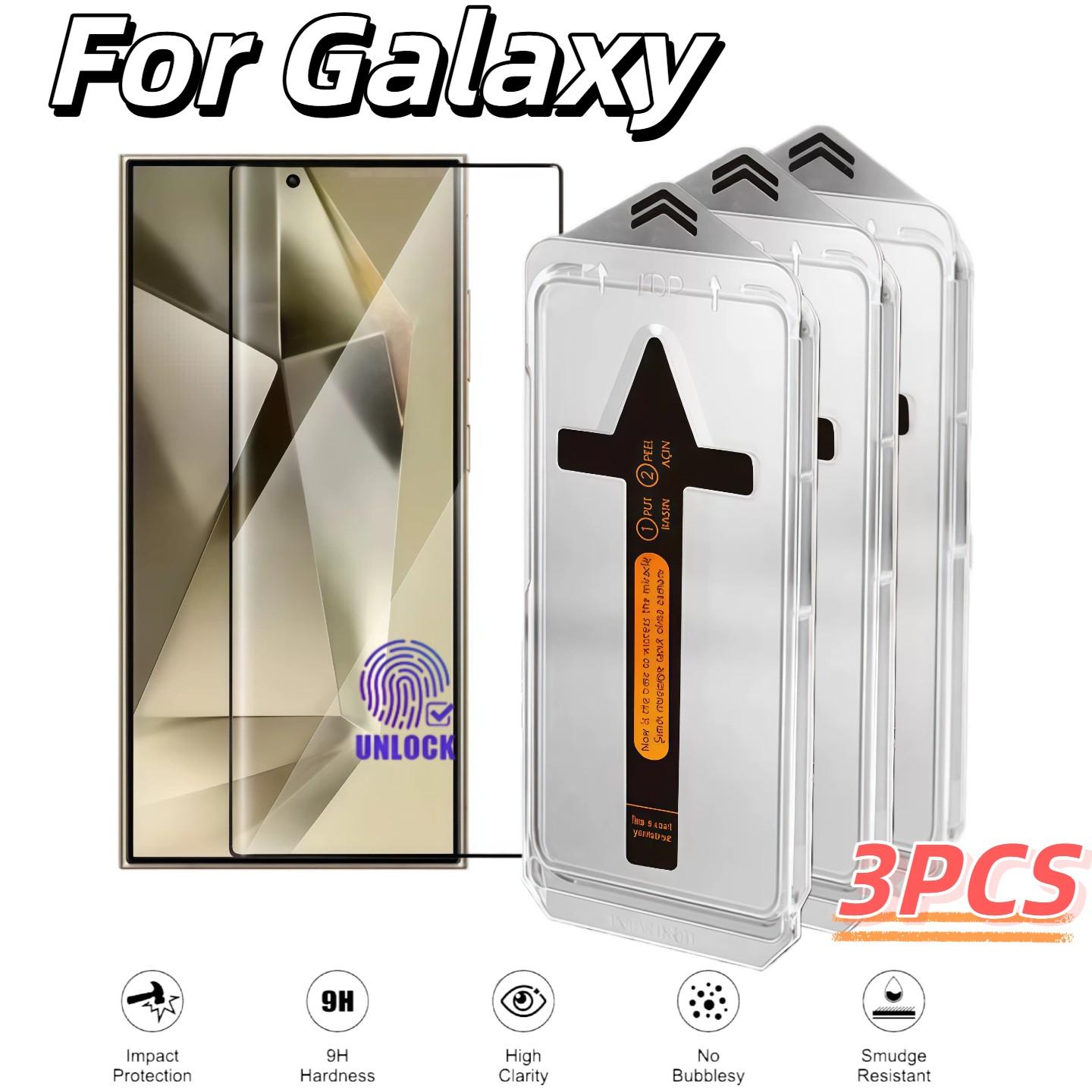 Samsung Galaxy S25/s24/s23/s22 Ultra/plus Screen Protector Film, HD Clear Tempered Glass, Easy Install Anti-Scratch Protective Cover