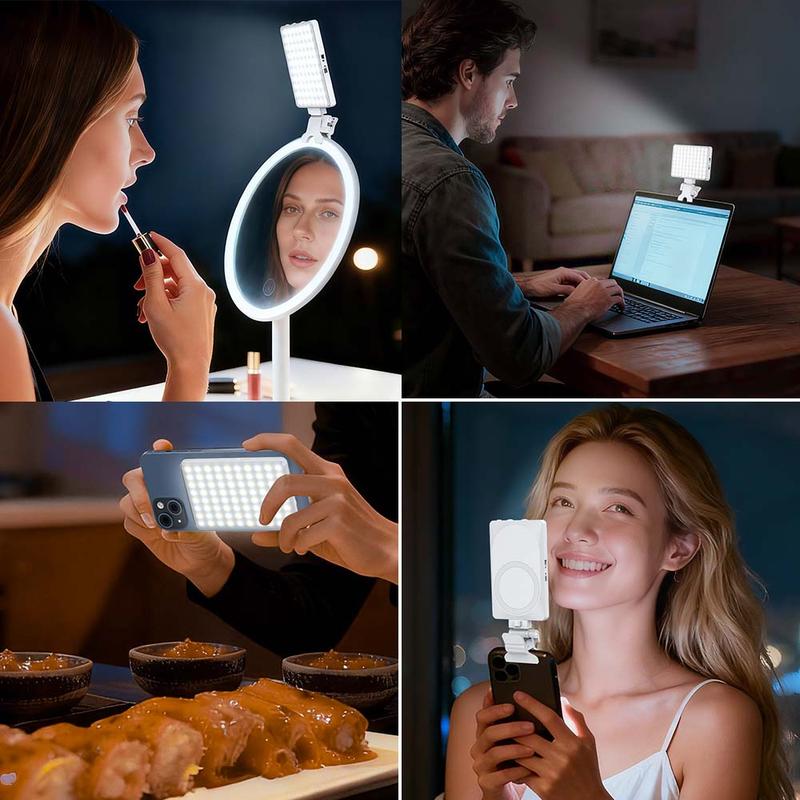 Magnetic Selfie Ring Light for iPhone, Portable Phone Fill Light, Supports Video Recording, Rechargeable LED Lamp for Photography, Vlogging, Makeup, Selfie Led Lights