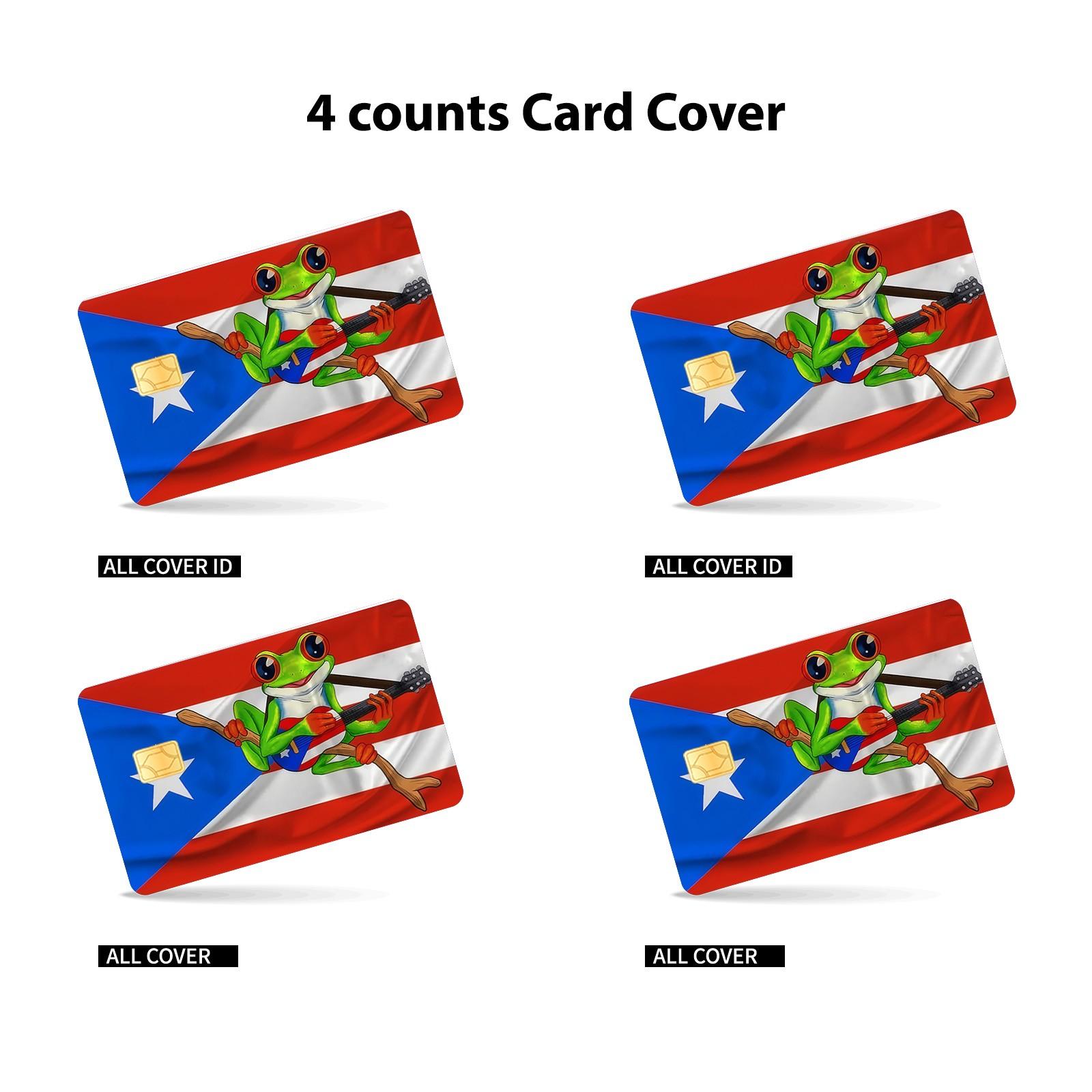 Frog Design Credit Card Skin Sticker, 4 Counts/Set Thin Waterproof & Scratch Resistant Credit Card Decal, Personalized Bank Card Decorative Sticker