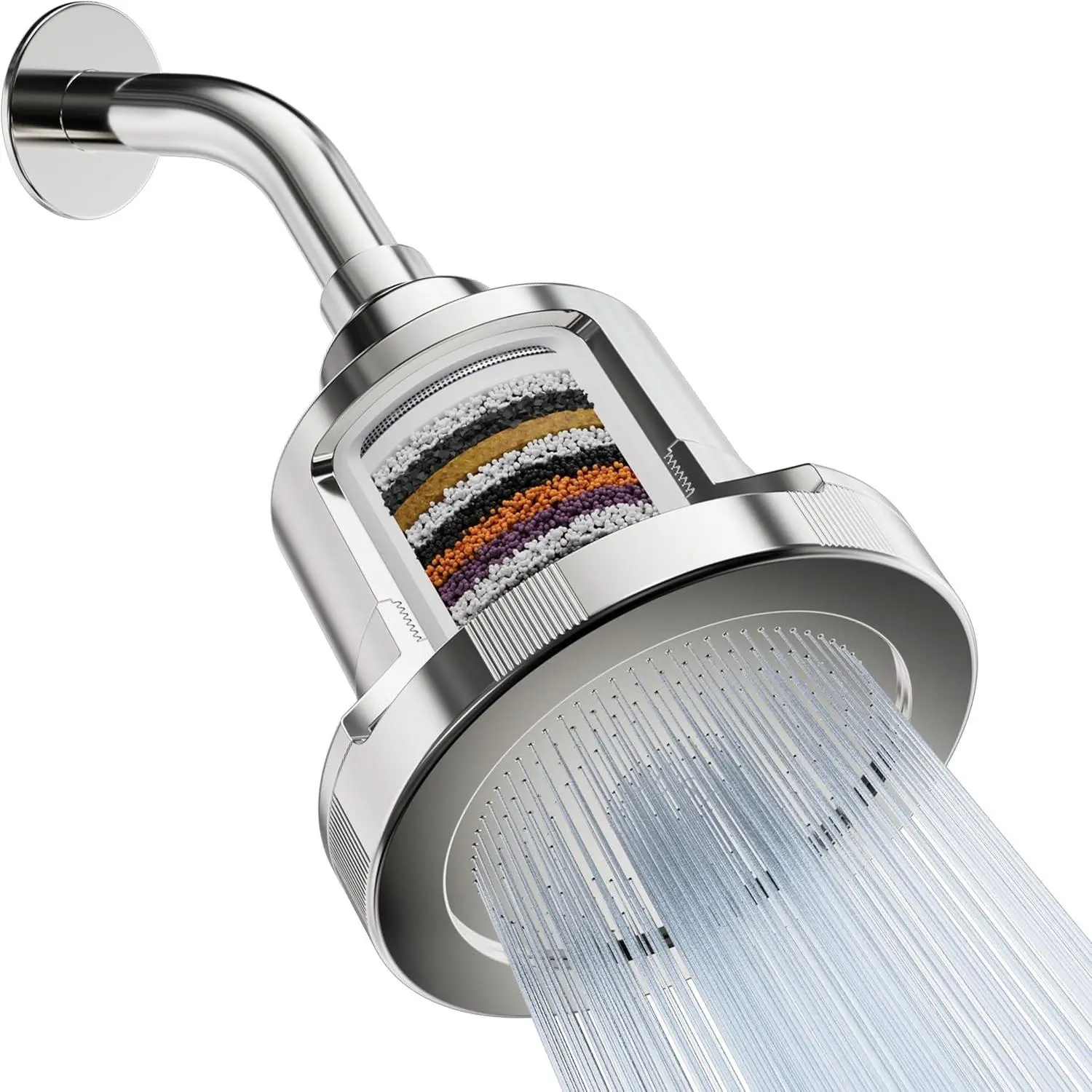 Large High Output Mist Shower Filter Head for Hard Water – Softens Water, Removes Chlorine and Heavy Metals, Improves Skin, Hair and Nails, Chrome FinishGift