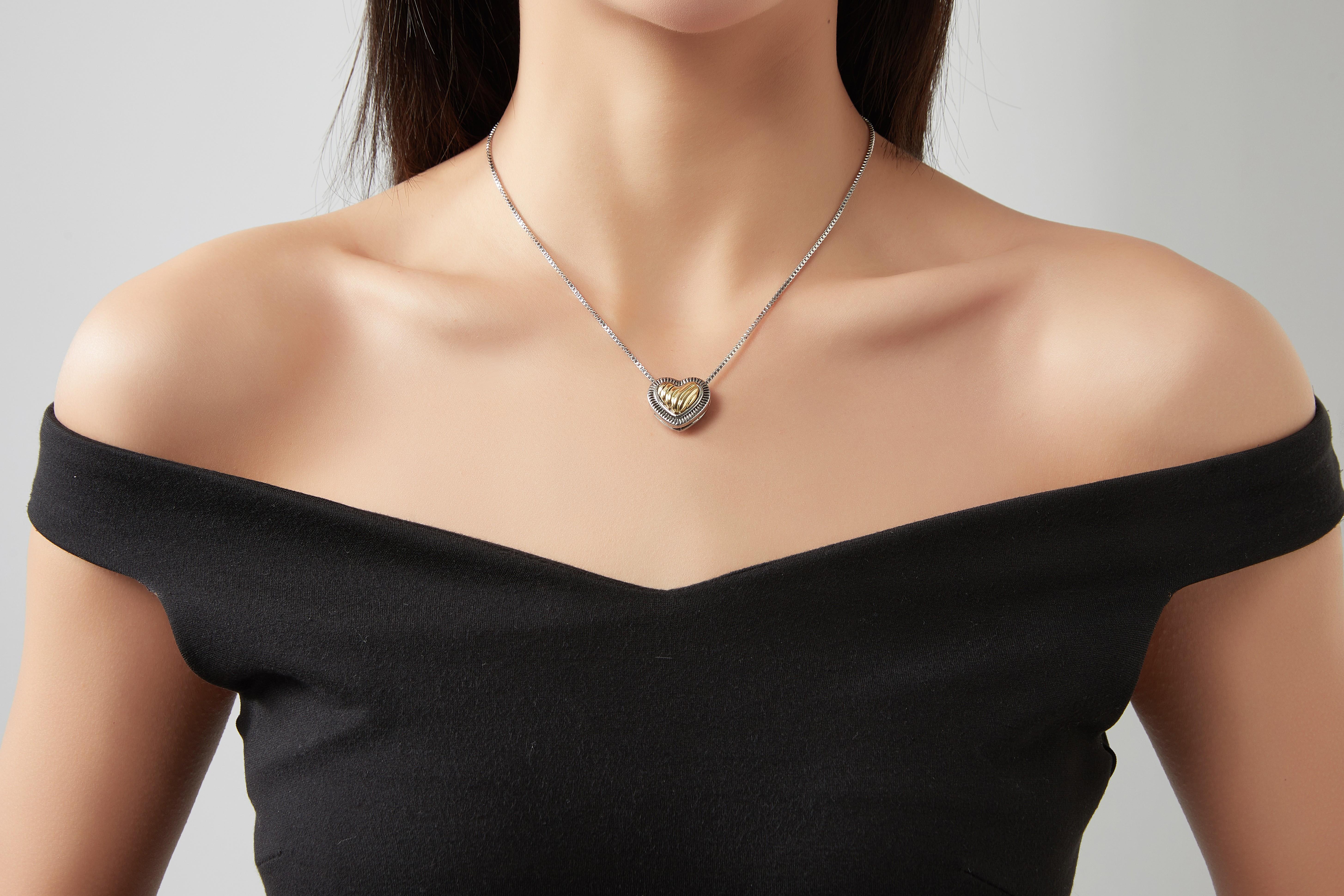 Mytys Anniversary Valentine's Day Heart Shape Pendant Magnetic Necklace for Women Dainty Fashion Layer Stacking Initials Choker Necklace Fashion Jewelry love Party Gift