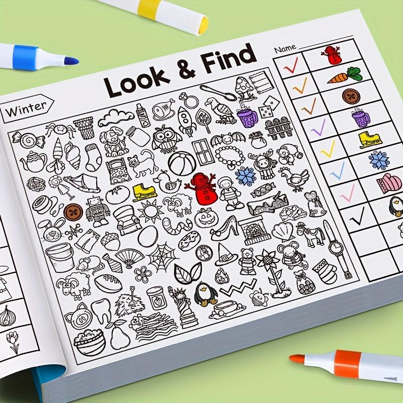 Interactive Seek-And-Find Coloring Book, 800+ Images, Ages 3+, Preschool Learning Tool, Ideal Christmas Gift for Daycare, Friday Deal