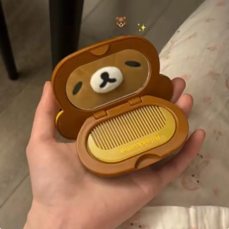 Soft  Portable Mirror Comb 2 in 1 with Fine Teeth Cute Healing Mini Size Easy to Carry for Daily Use