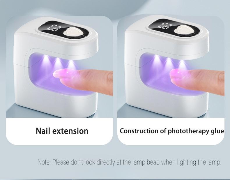 Mini UV Nail Lamp: USB rechargeable flash curing lamp, suitable for nail polish glue, UV light, LED display screen, portable nail lamp, nail dryer, nail care tools