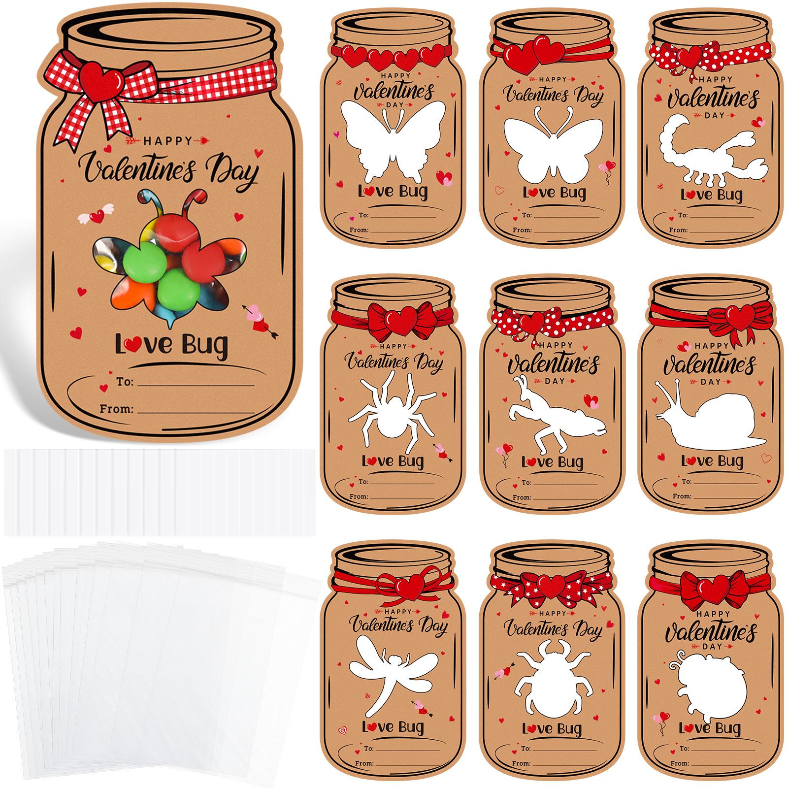 36/100 Pcs Valentine's Candy Cards Kids Gifts Set with Plastic Domes DIY Craft Treat Holder Bulk Class Valentines Candy Exchange Gifts for Couples Families School Party Classroom Gifts 36/100 Pcs Valentine's Candy Cards Kids Gifts Set with Plastic Domes DIY Craft Treat Holder Bulk Class Valentines Candy Exchange Gifts for Couples Families School Party Classroom Gifts