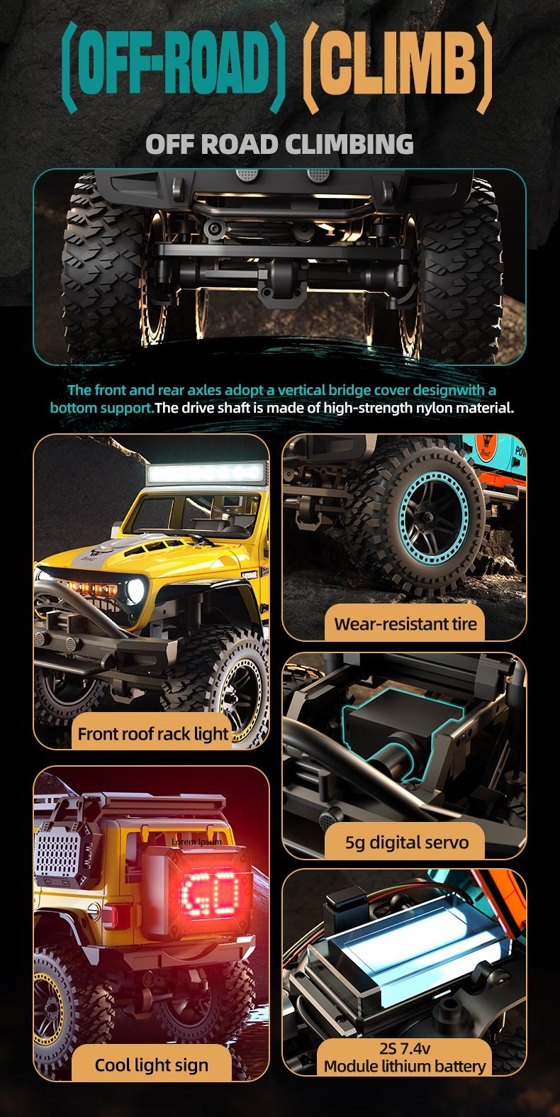 38/h High-Speed RC Off-Road Car, 1:20 Scale, Brushed Motor, 4wd All-Terrain, Unisex, Easy Control, Birthday Gift, Lithium Battery Included