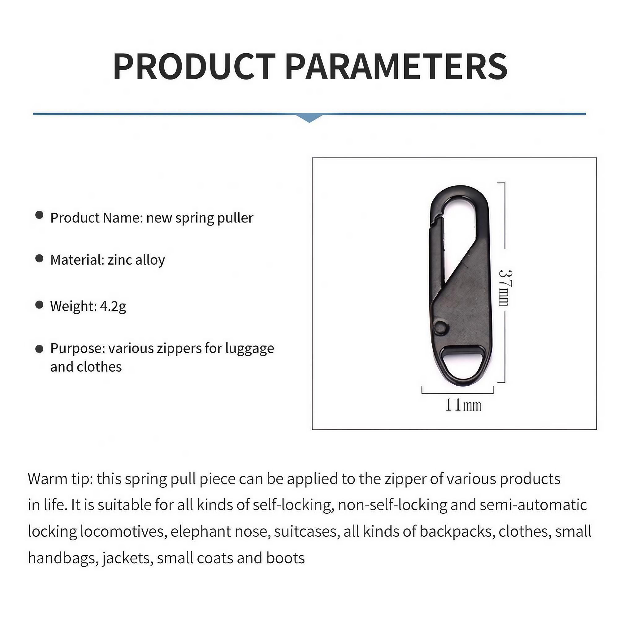 No-Tool Installation 5-Pack Alloy Zipper Pull Replacement, Universal Repair Kit for Luggage Backpacks Jackets Shoes, Anti-Drop Wear-Resistant Zipper Slider Fix, Durable Metal Zipper Repair Accessories