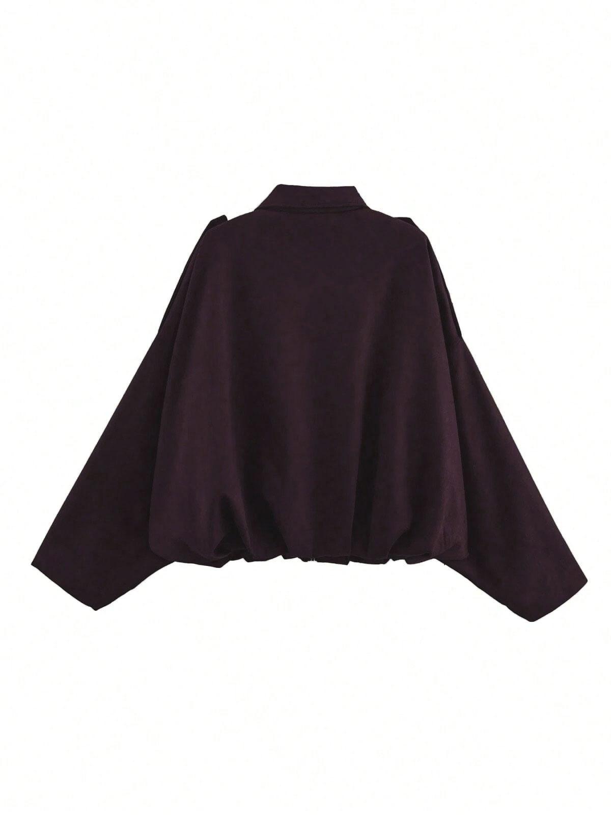 Elegant Solid Color Pilot Jacket for Women, Lightweight Fall Basic Casual Coat, Perfect for Back-To-School and Office, Subtle Luxury Style