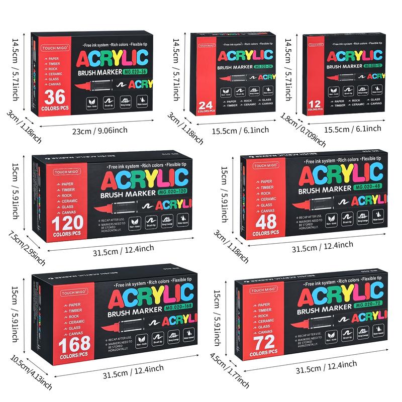 Acrylic Paint Markers Set, Soft Brush Tip Acrylic Paint Pens for Wood Rock Glass Canvas Stone Fabric Glass Metal Ceramic Canvas DIY Crafts Art Supplies,Back to School,Halloween,Christmas Gift, Diy Painting Supplies Acrylic Paint Markers Set, Soft Brush Tip Acrylic Paint Pens for Wood Rock Glass Canvas Stone Fabric Glass Metal Ceramic Canvas DIY Crafts Art Supplies,Back to School,Halloween,Christmas Gift, Diy Painting Supplies