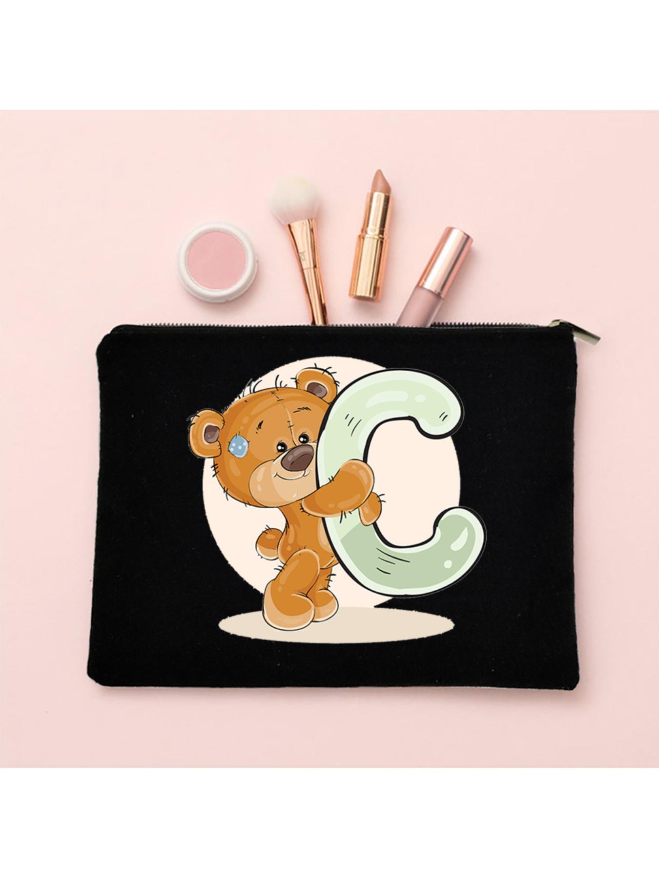 Cute Poodle Print Zipper Pouch Portable Cosmetic Bag Small Storage Bag for Women Girls